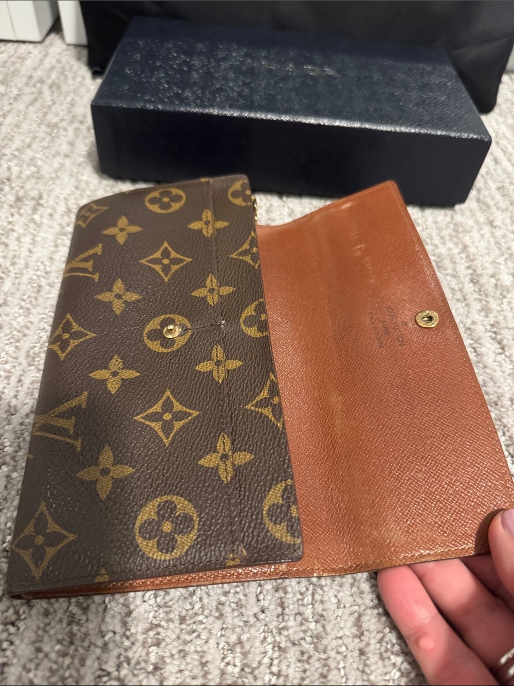 Authentic Louis Vuitton Monogram Canvas Continental Wallet in Brown and Gold - Picture 7 of 15